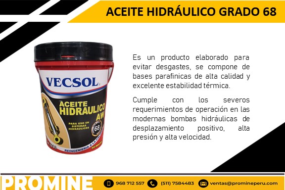 ACEITE HIDRÁULICO DE GRADO 68-VECSOL